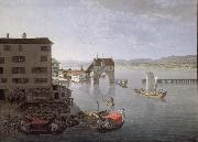 Johann Jakob Meyer Seen taken pres of l-auberge of the Crow has Zurich oil painting reproduction